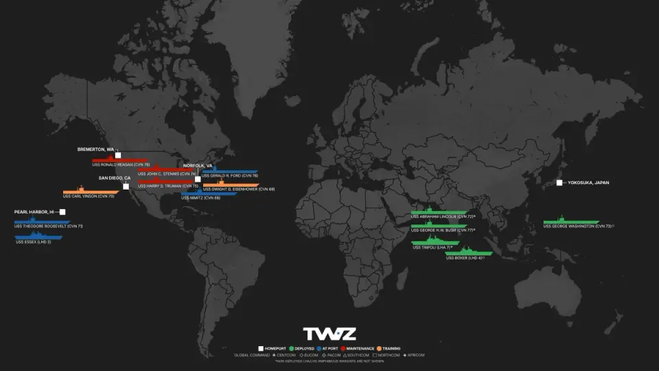 Carrier Tracker: June 29, 2026 — SINKEX, RIMPAC prep, and global naval movements
