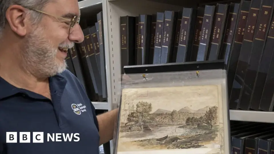 Hidden Victorian Bridge Painting Discovered on Back of Geological Map