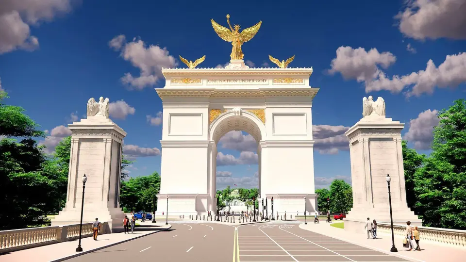 Final Arch Plans Omit Military Features, Igniting Debate Over Scope and Safety