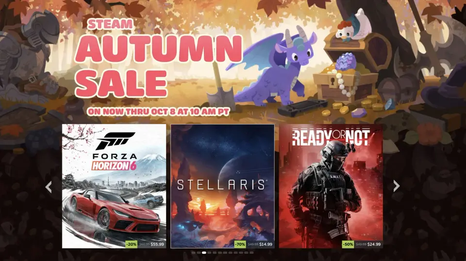 Steam Autumn Sale Offers Deep Discounts on Recent AAA Titles and Indie Hits