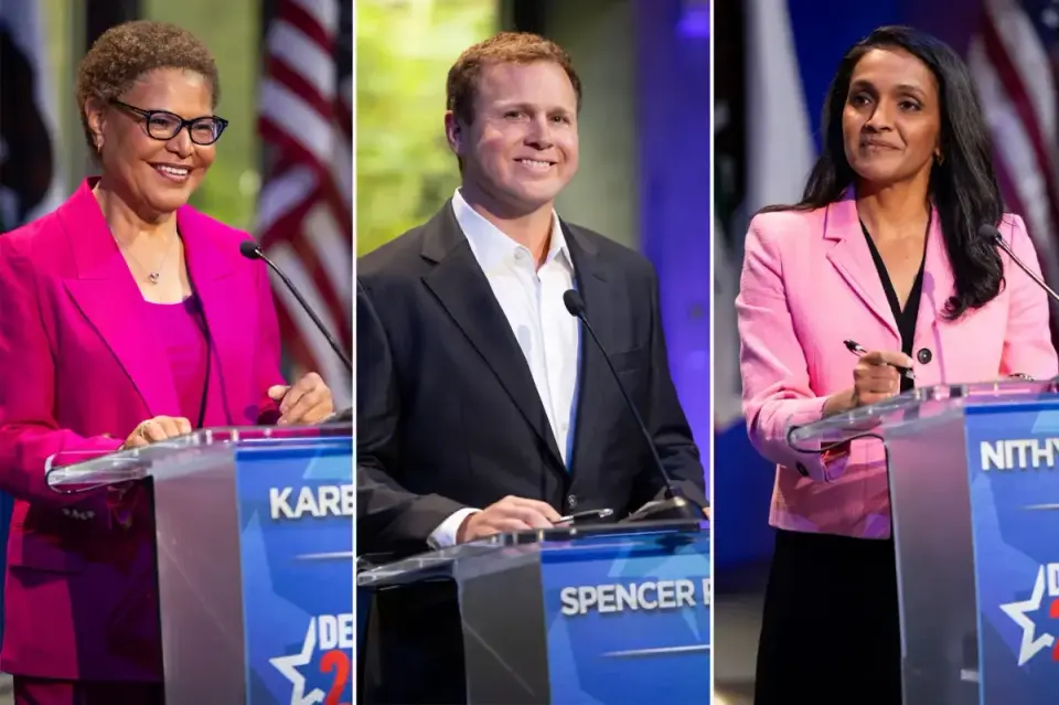 LA mayoral debate erupts over fires, homelessness and safety