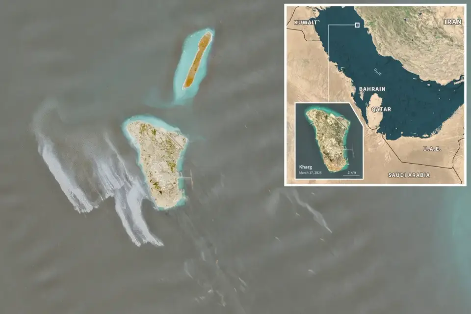Satellite images flag oil spill threatening Iran's Kharg Island hub