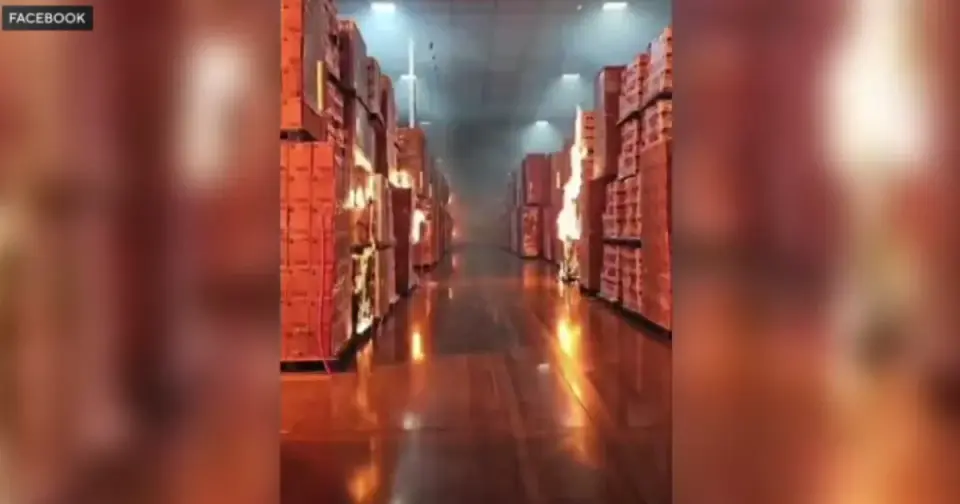 Video Appears to Show Suspected Arsonist Igniting Ontario Warehouse Fire