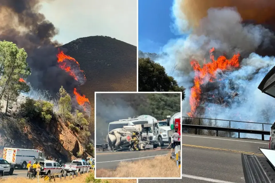 Cement truck crash ignites Colorado Fire near Yosemite, forcing evacuations in Mariposa County