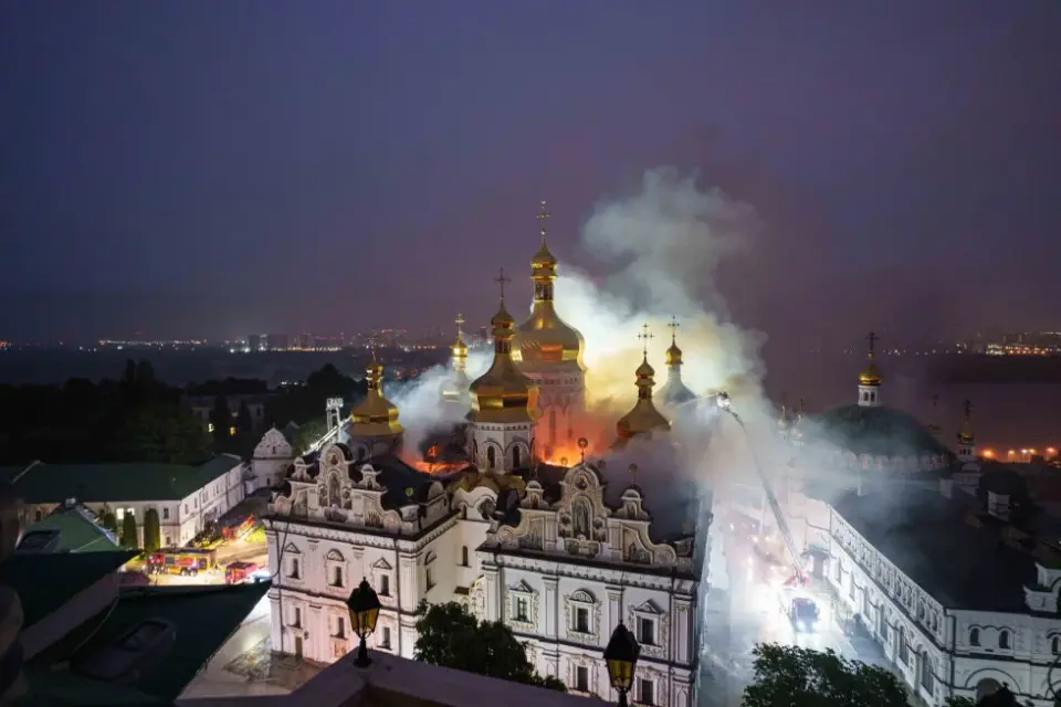 AP Photo Gallery Captures Fires at Ukrainian Monastery Amid Major Russian Attack
