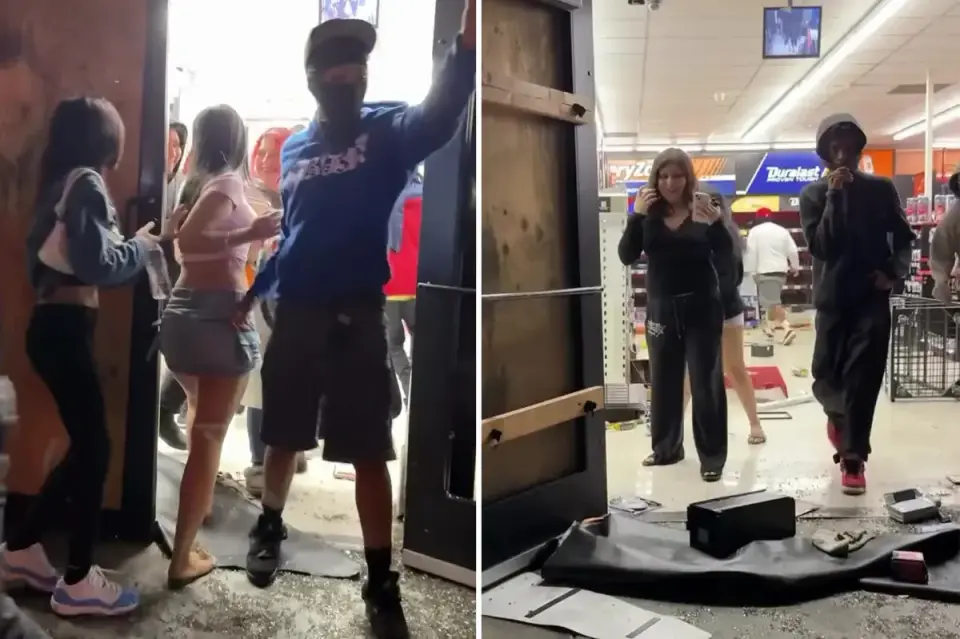 Masked mob robs LA AutoZone again within 24 hours as street takeovers roll through the city