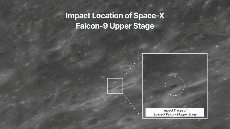 Danuri Captures New Crater From SpaceX Falcon 9 Moon Impact