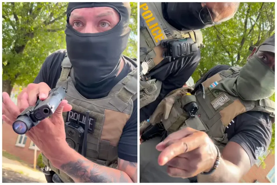 Video shows ICE agent pointing a gun at Virginia woman during First Amendment encounter