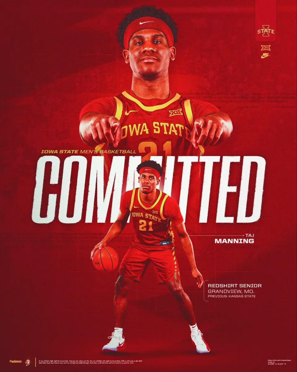 Iowa State lands Taj Manning from Kansas State in 2026 transfer class