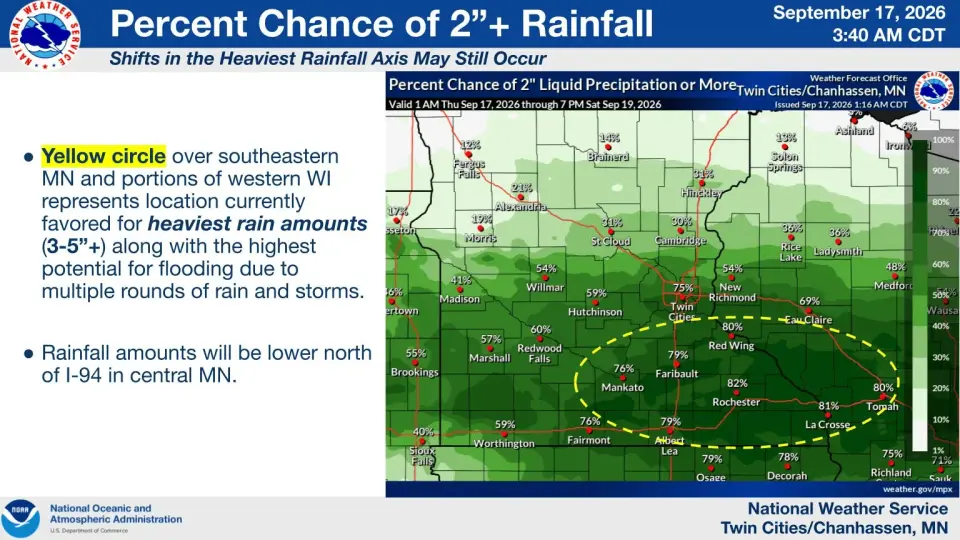 Calm Thursday, heavy Friday rainfall heads Minnesota’s way