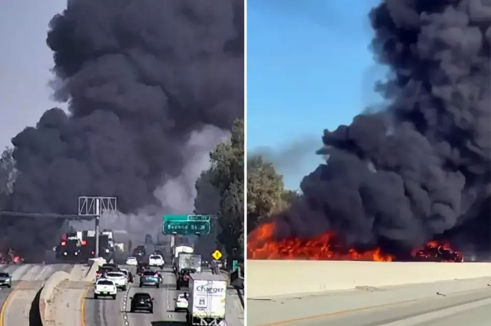 Gas Tanker Explosion Forces Closure on Highway 99 Near Selma