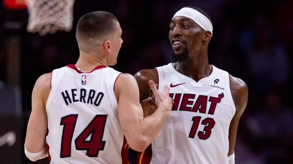 Adebayo and Herro clash in Las Vegas during Summer League practice