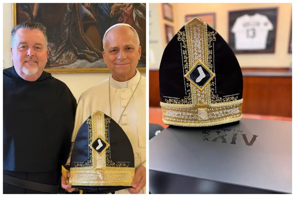 Chicago Pope Leo XIV Receives Custom White Sox Pope Hat After Sox Visit