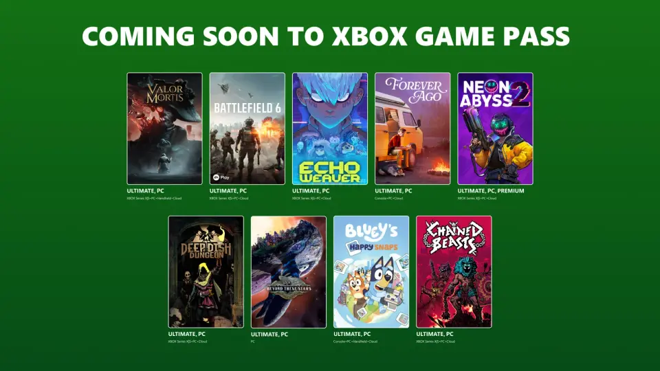Xbox Game Pass October 2026: Battlefield 6, Valor Mortis, and 10 More Titles Arrive