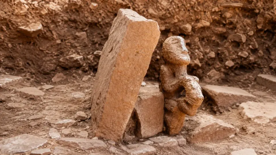Ancient Neolithic Statue Shows Human Sitting on a Leopard at Karahantepe