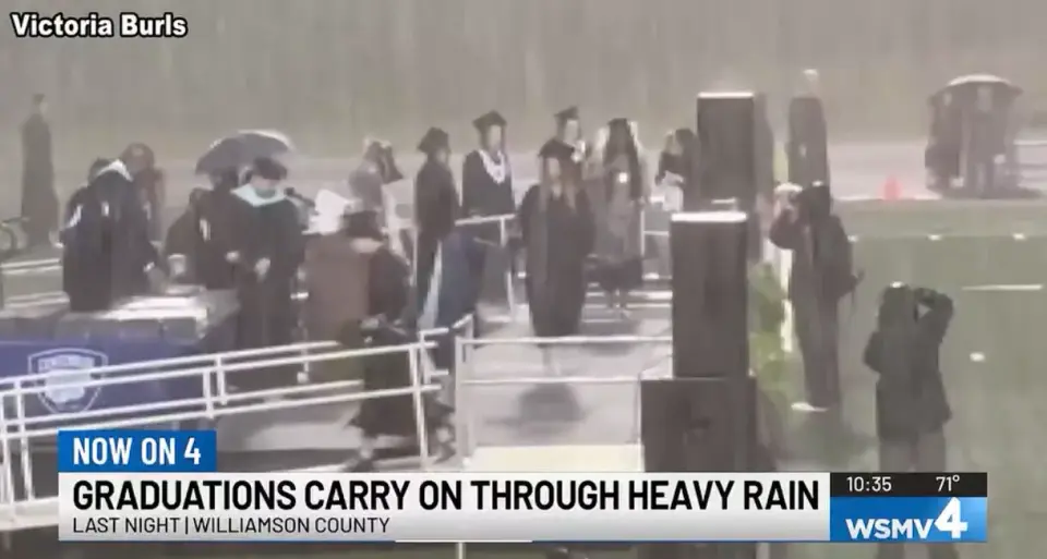 Diplomas in the Rain: Tennessee Grads Complete Outdoor Commencement