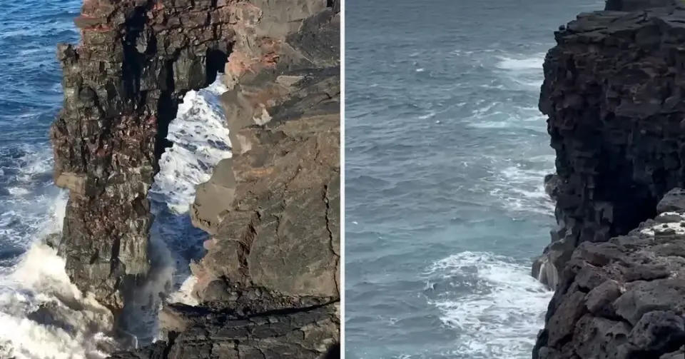 Hawaii's 550-Year-Old Hōlei Sea Arch Collapses Into Pacific After Storm