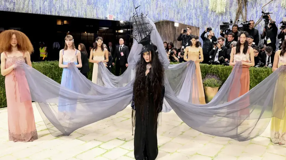 Madonna Channels Surreal Witchery in Violet Cape Carried by Seven at Met Gala 2026
