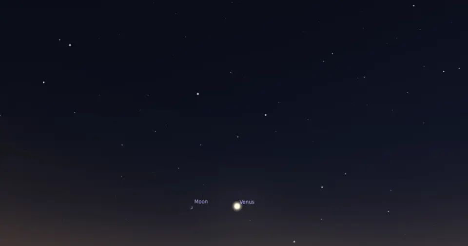 Crescent Moon Slides Past Venus in July Evening Sky