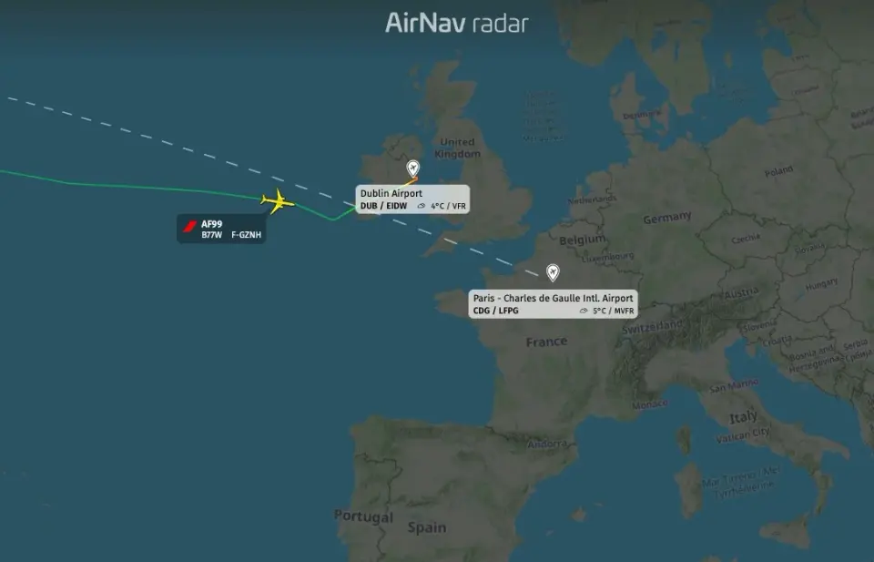 Air France Houston-to-Paris flight diverts to Dublin after passenger medical emergency