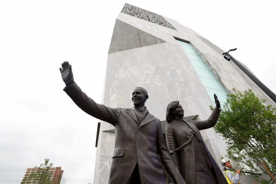 Obama Center Opens on Chicago Lakefront, Rallying Hope for Democracy