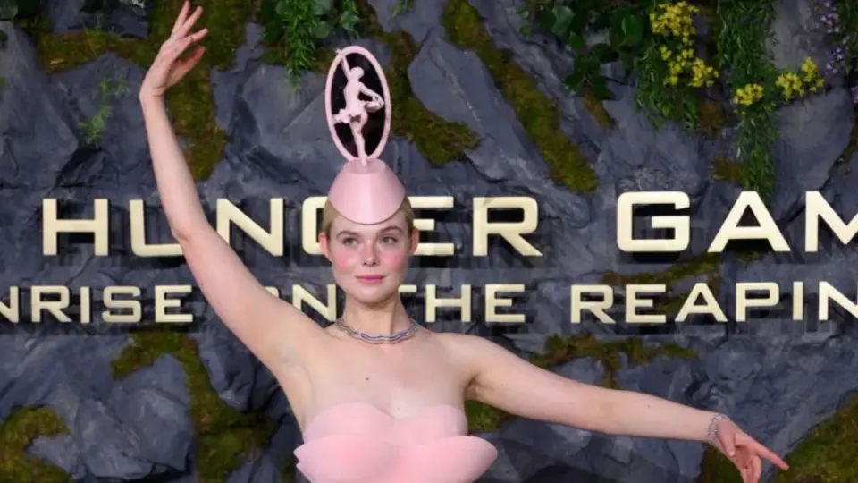 Elle Fanning's Deconstructed Robert Wun Gown Steals Spotlight at Hunger Games London Premiere