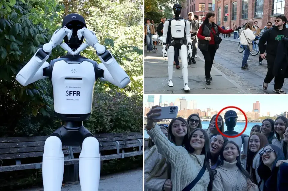Faraday Future's $89,000 Humanoid Robot Tests Public Interaction in Brooklyn Bridge Park