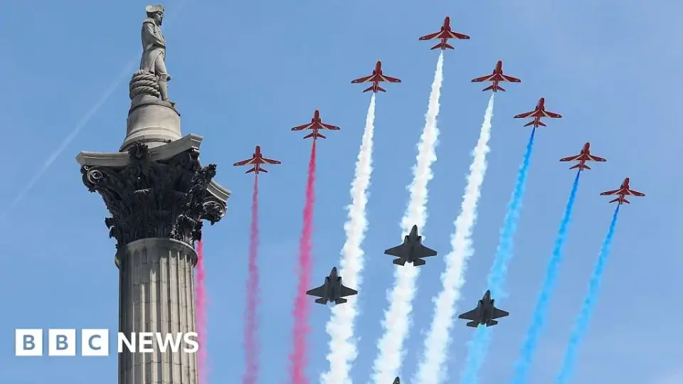 Charles III's Official Birthday Celebrated with Trooping the Colour and Red Arrows Flypast