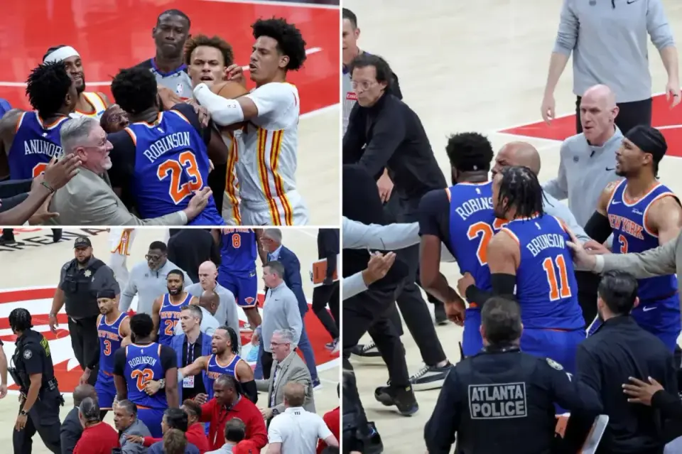 Knicks cruise past Hawks in Game 6 as Robinson-Daniels scuffle leads to two ejections